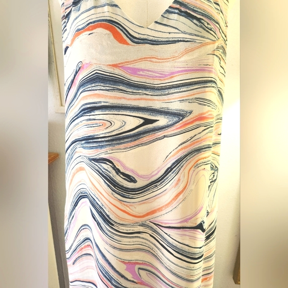 HALSTON Watercolor Maxi Dress with Side Slits - Picture 3 of 7